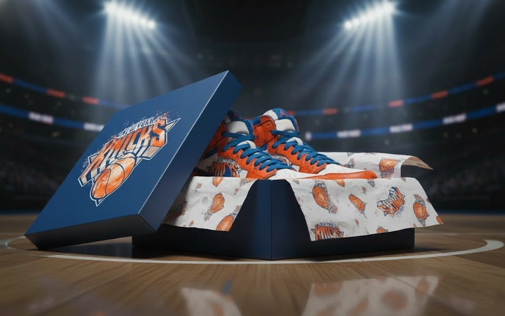 New York Knicks Air Jordan 1 - Custom Graffiti Art High Top Sneakers - LeagueLockerGear
