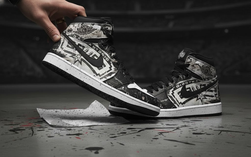 San Antonio Spurs Air Jordan 1 - Custom High Top Sneakers with Graphic Print - LeagueLockerGear