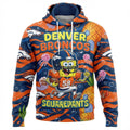 Denver Broncos Spongebob Hoodie - 3D All Over Print Cartoon Graphic Sweatshirt - LeagueLockerGear