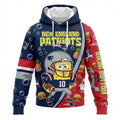 New England Patriots SpongeBob Hoodie - 3D All-Over Print NFL Cartoon Crossover Fan Gift - LeagueLockerGear