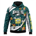 Philadelphia Eagles Spongebob Hoodie - 3D All Over Print Cartoon Crossover NFL Fan Apparel - LeagueLockerGear