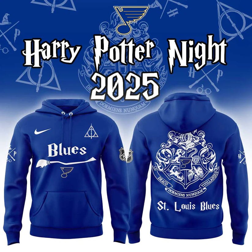 St. Louis Blues Harry Potter Night Hoodie - NHL Wizarding World Crossover Apparel 2025 - LeagueLockerGear