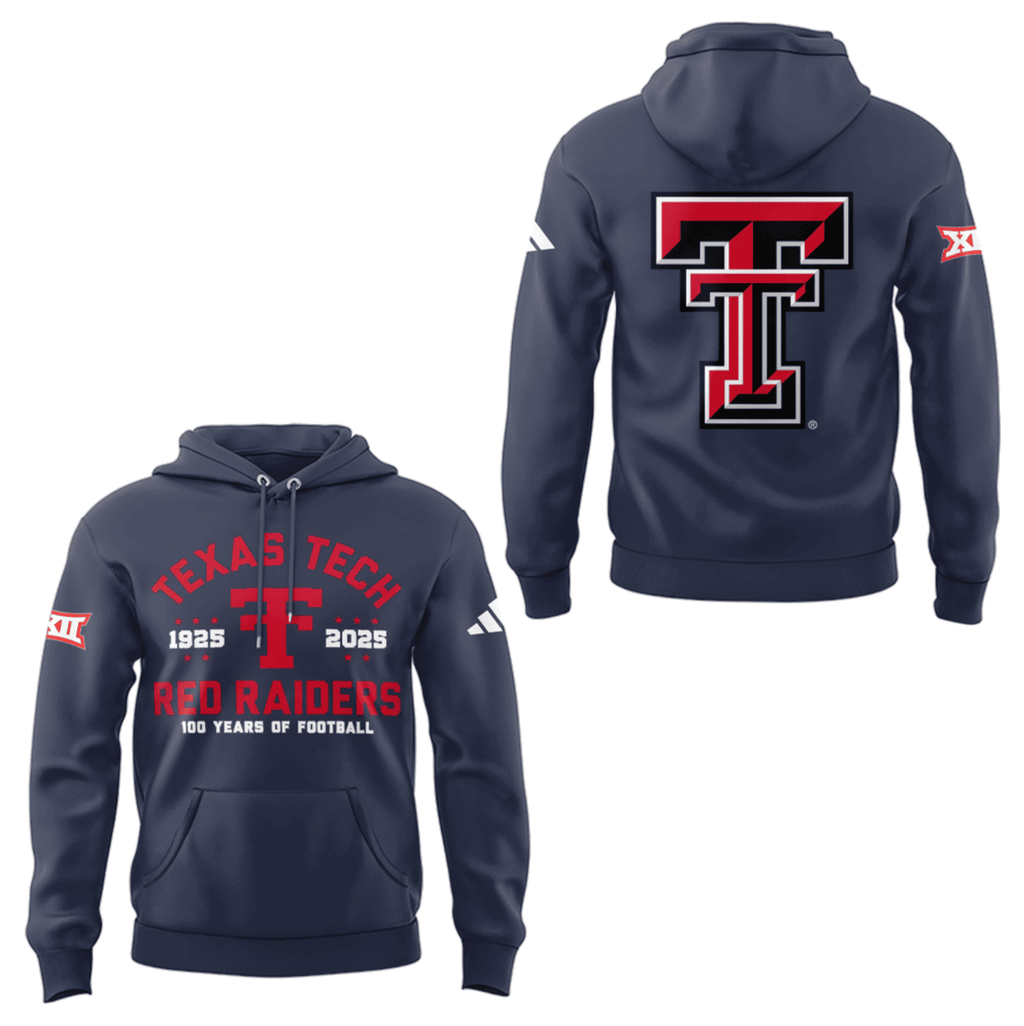 Texas Tech Red Raiders 100 Years Hoodie - Football Centennial 1925-2025 Anniversary Sweatshirt - LeagueLockerGear