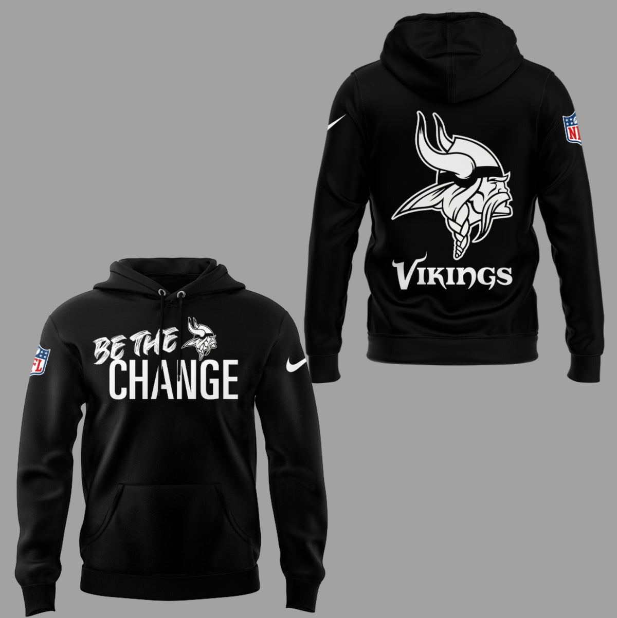 Minnesota Vikings Be The Change Hoodie - NFL Social Justice Inspired Black Pullover Sweatshirt - LeagueLockerGear