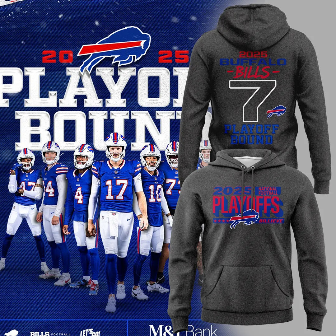 Buffalo Bills 2025 Playoffs Hoodie - Playoff Bound Billieve Fan Apparel - LeagueLockerGear