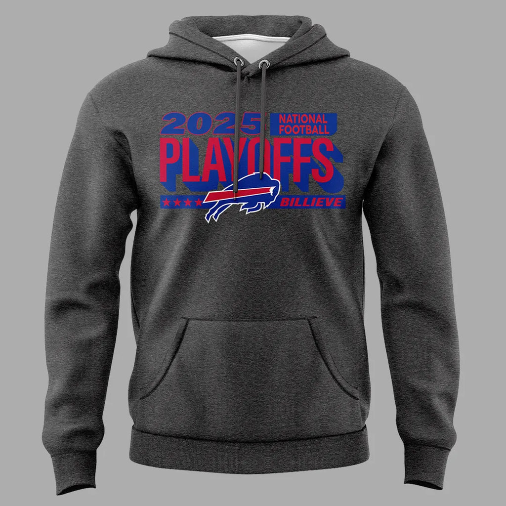 Buffalo Bills 2025 Playoffs Hoodie - Playoff Bound Billieve Fan Apparel - LeagueLockerGear