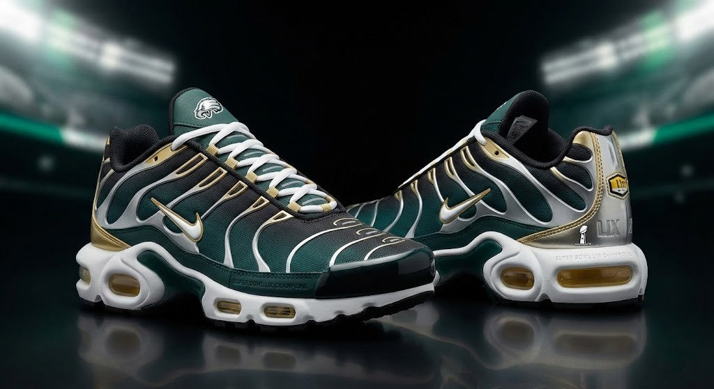 Philadelphia Eagles Nike Air Max Plus - Super Bowl LII Champions NFL Sneakers - LeagueLockerGear