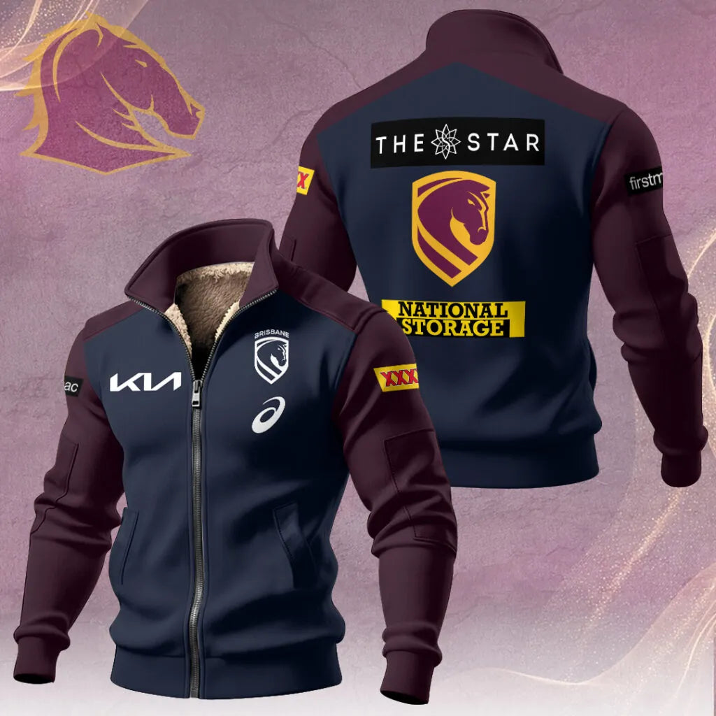 Brisbane Broncos Fleece Jacket - NRL Rugby League - LeagueLockerGear