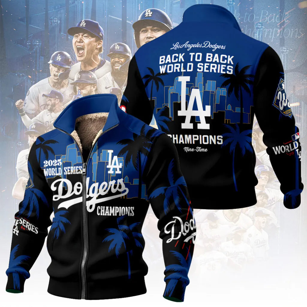 Los Angeles Dodgers Champions Fleece Jacket - World Series Back To Back - LeagueLockerGear