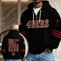 San Francisco 49ers Niner Gang Hoodie - 80 Years Anniversary Waffle Knit Zip Sweatshirt - LeagueLockerGear
