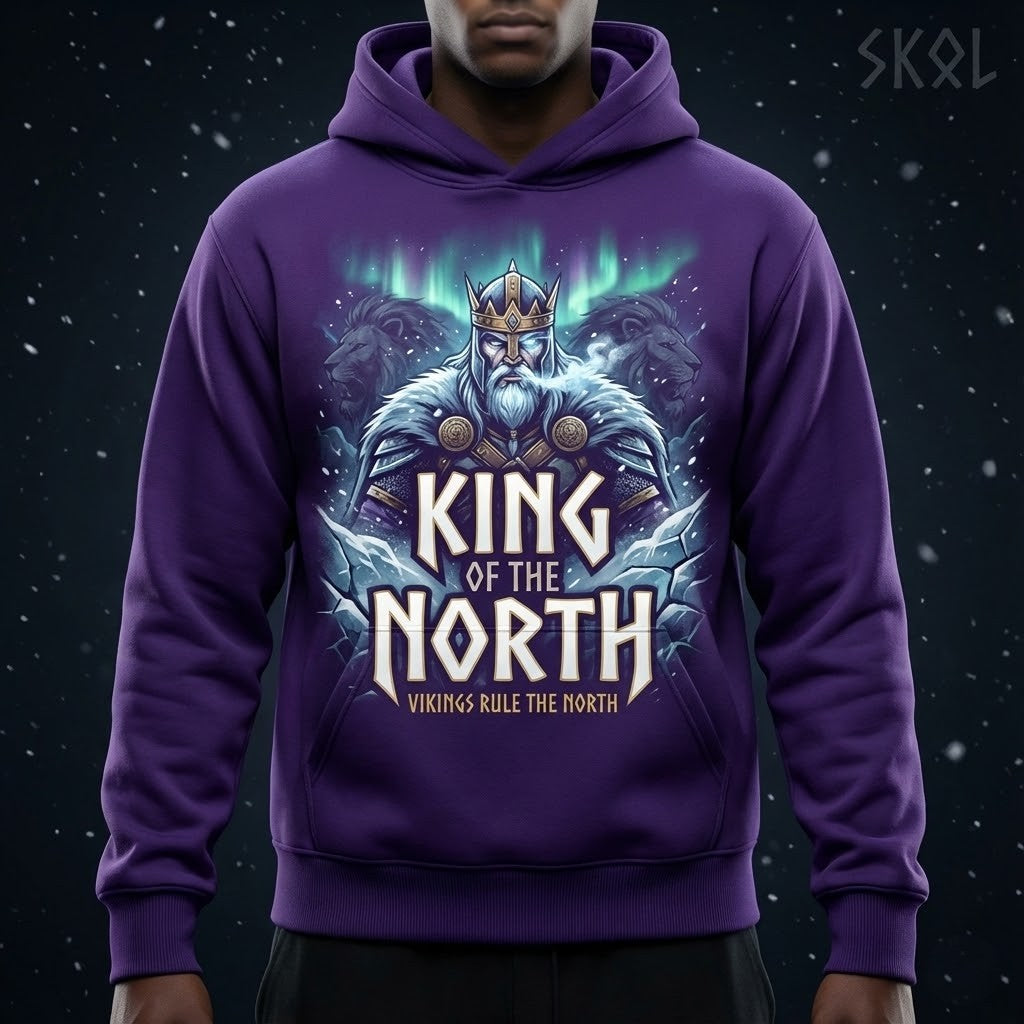 Minnesota Vikings King of the North Hoodie - NFL Fan Sweatshirt - LeagueLockerGear