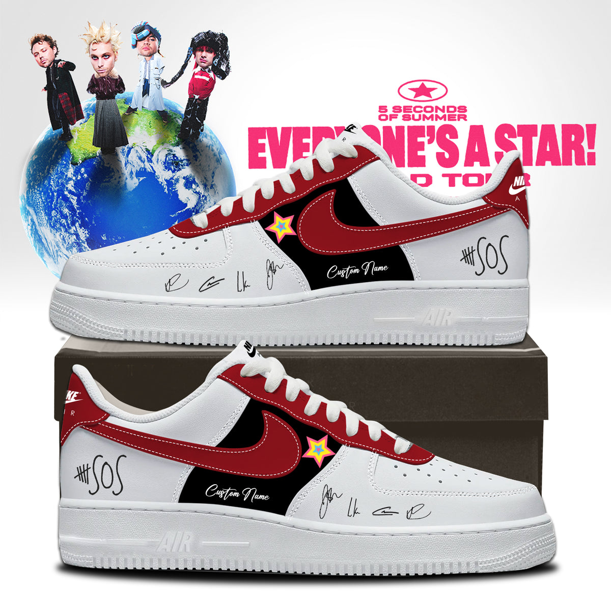 5SOS EVERYONE’S A STAR! World Tour AF1 Shoes - LeagueLockerGear