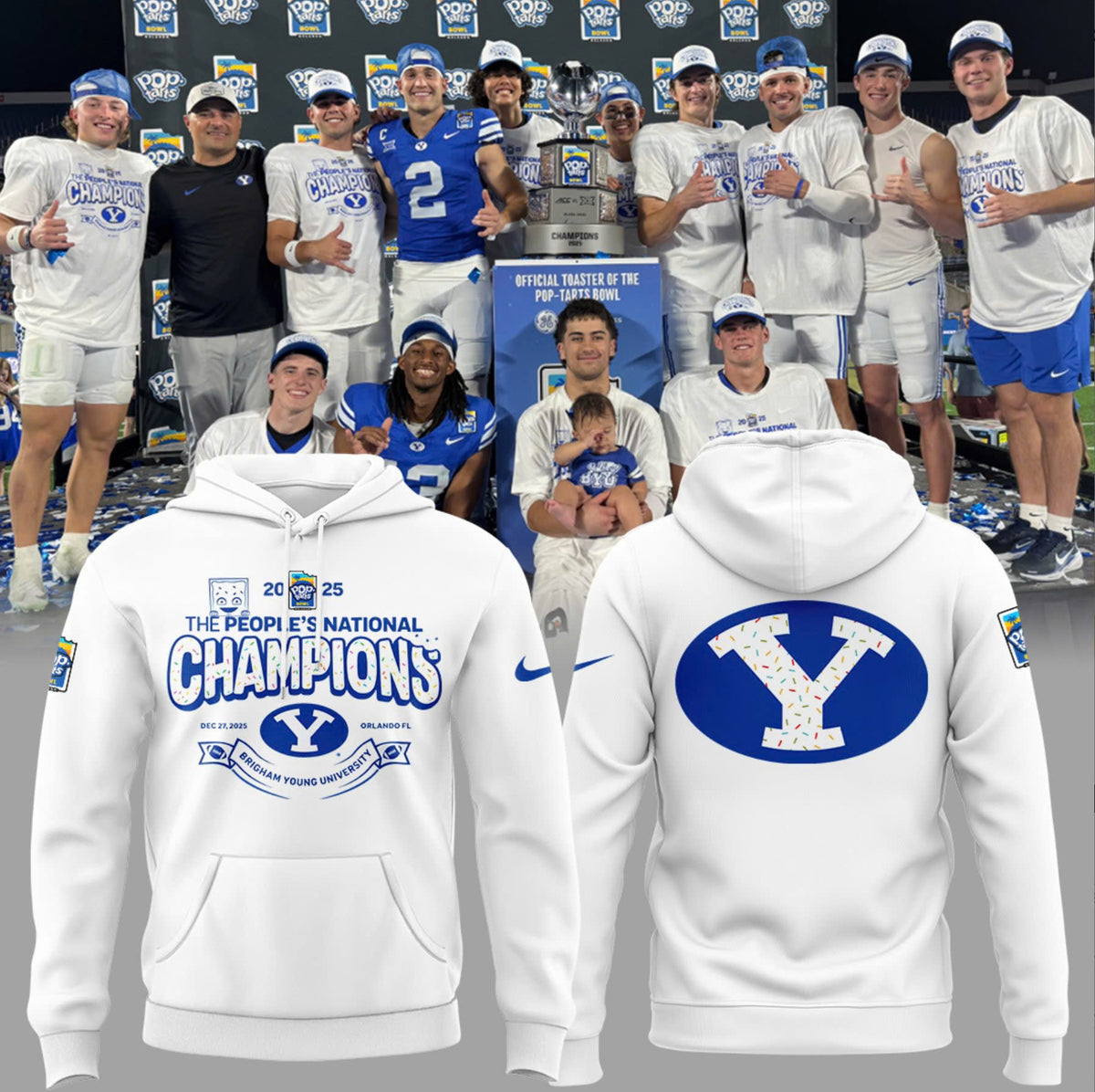 Brigham Young University Cougars Pop-Tarts Bowl Hoodie - 2025 The People's National Champions Fan Sweatshirt - LeagueLockerGear