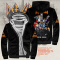 Def Leppard Tour 2026 Fleece Hoodie - 3D Graphic Rock Band Zip Up Sweatshirt - LeagueLockerGear