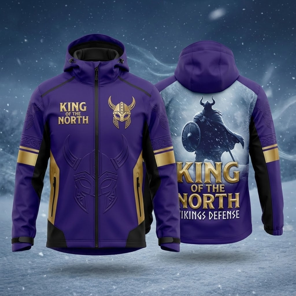 Minnesota Vikings King Of The North 3D WATERPROOF JACKET - LeagueLockerGear