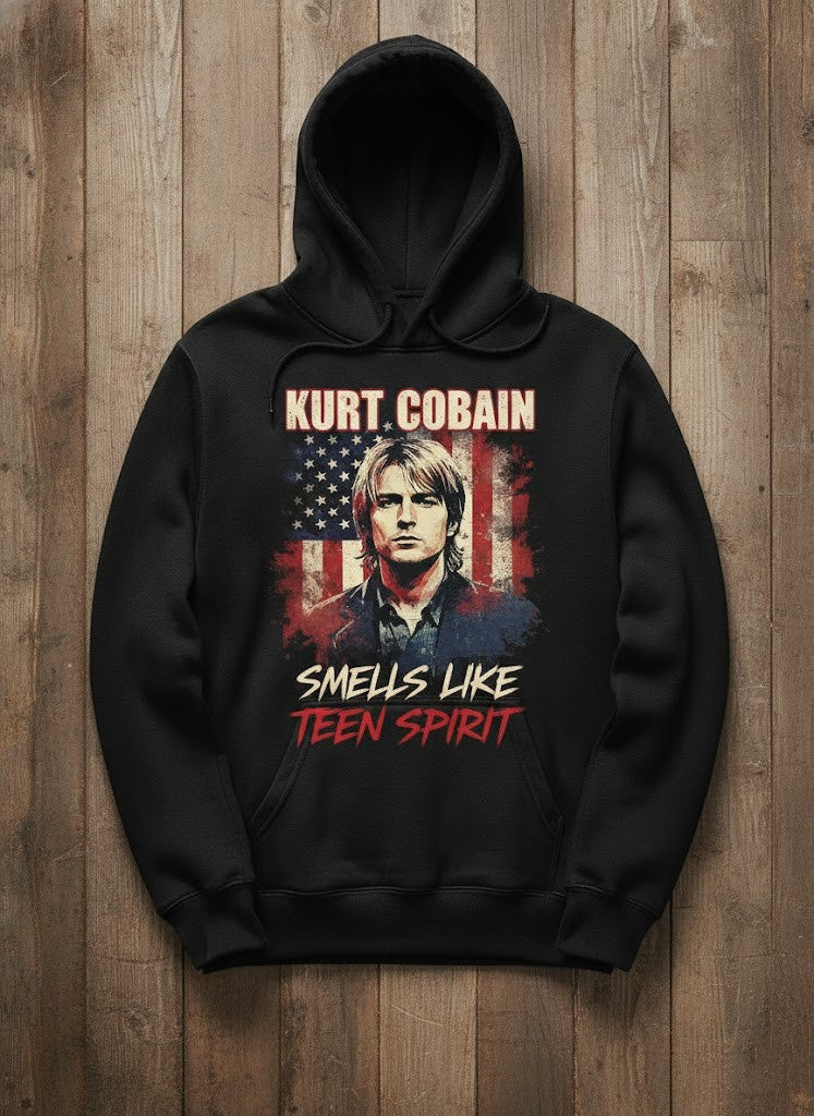 Kurt Cobain Smells Like Teen Spirit Hoodie - LeagueLockerGear
