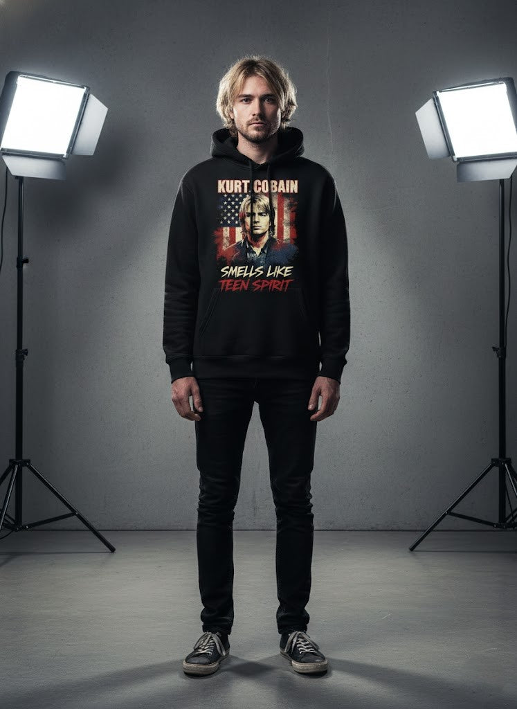 Kurt Cobain Smells Like Teen Spirit Hoodie - LeagueLockerGear