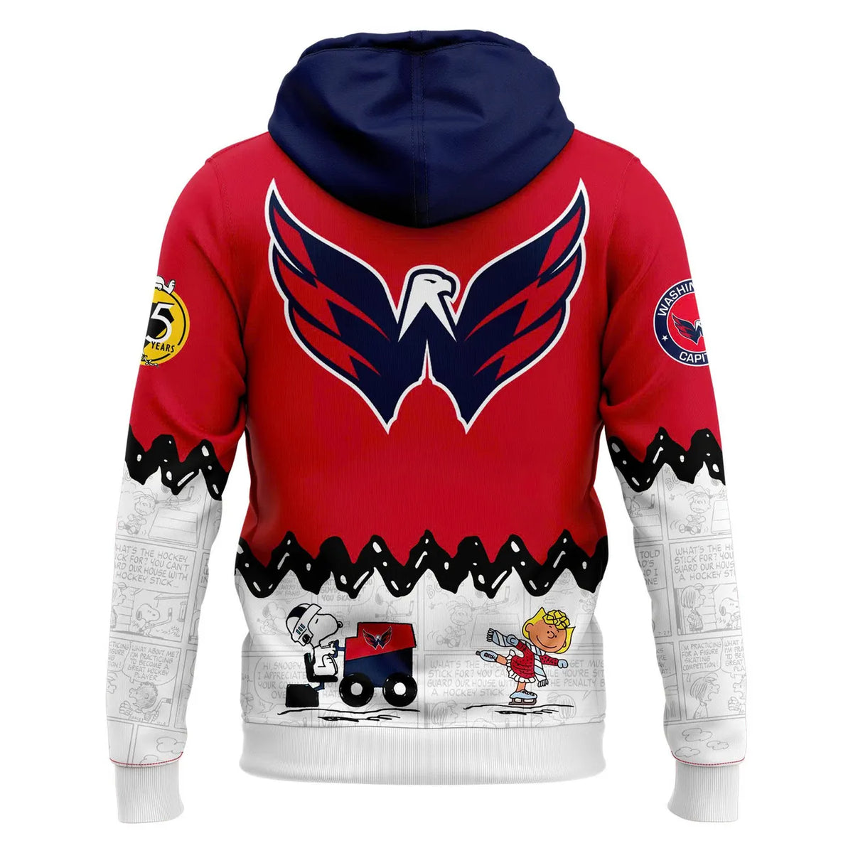 Washington Capitals Peanuts Hoodie - Snoopy Hockey 3D Apparel - LeagueLockerGear