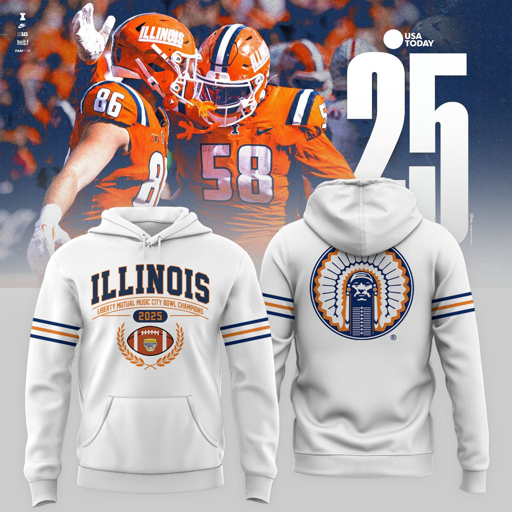 Illinois Fighting Illini Liberty Mutual Music City Bowl Champions 2025 Hoodie - LeagueLockerGear