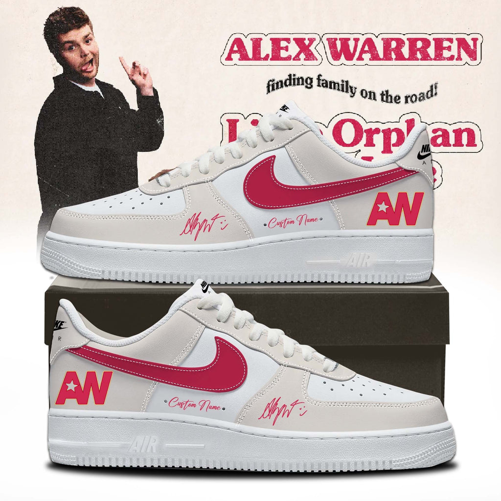 Alex Warren Lil Orphan finding family on the road Custom AF1 Shoes - LeagueLockerGear
