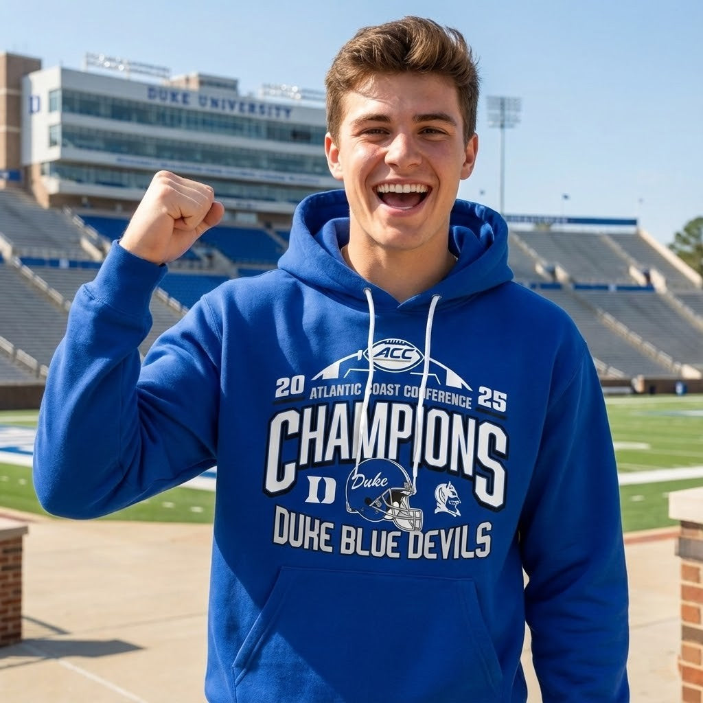 Duke Blue Devils 2025 Atlantic Coast Conference Champions Hoodie - LeagueLockerGear