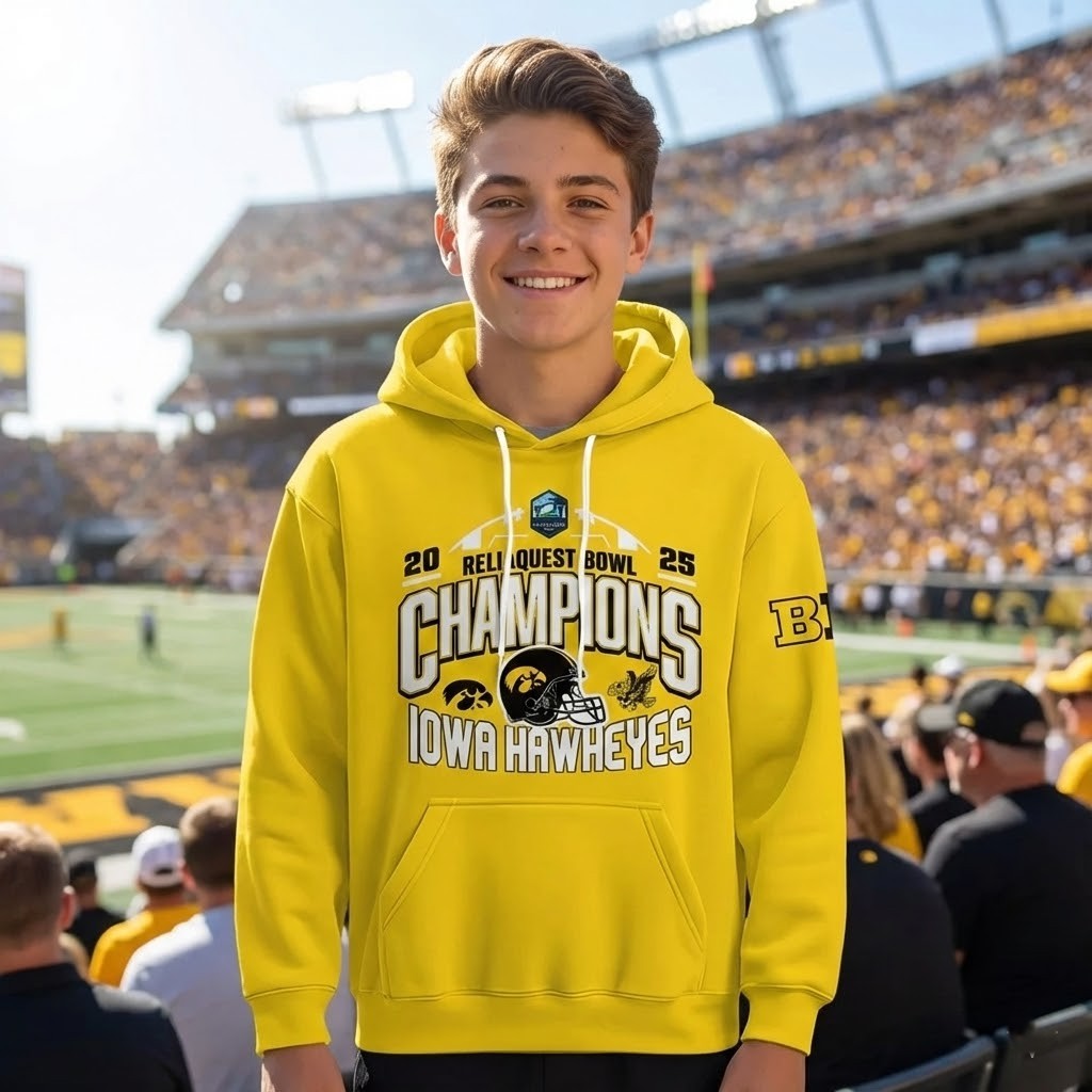 Iowa Hawkeyes 2025 Reliaquest Bowl Champions Hoodie - LeagueLockerGear