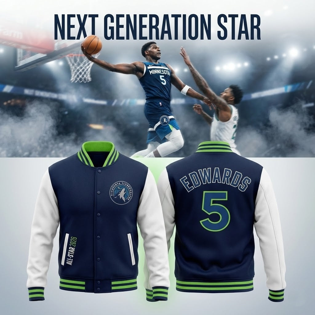 Anthony Edwards NBA All Stars 2026 Varsity Jacket - LeagueLockerGear