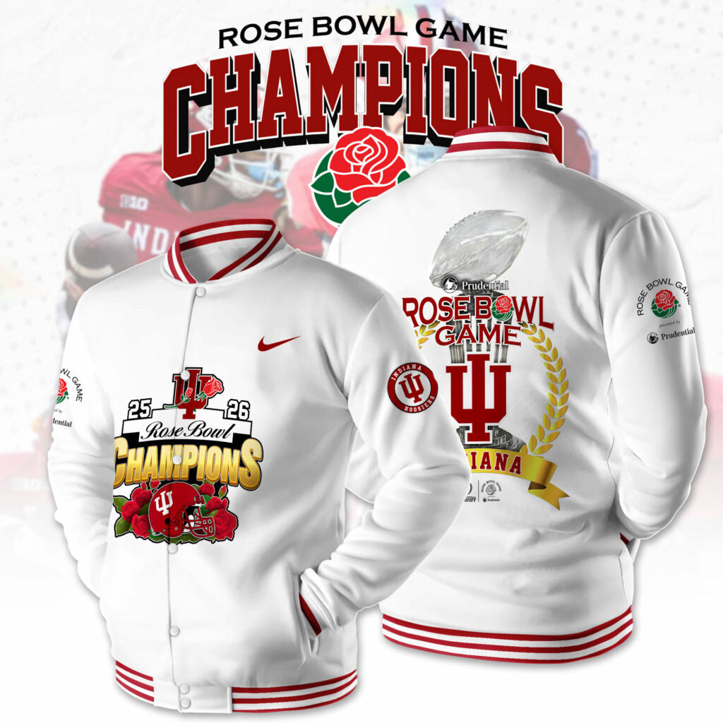 Custom Indiana Hoosiers Rose Bowl Champions Bomber Jacket - LeagueLockerGear