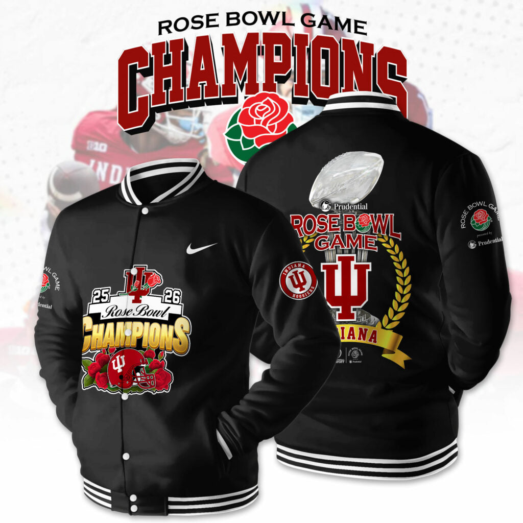 Custom Indiana Hoosiers Rose Bowl Champions Bomber Jacket - LeagueLockerGear