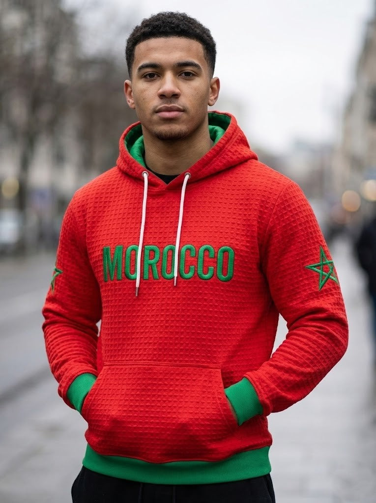 Morocco Moroccan Star Emblem Hoodie - LeagueLockerGear