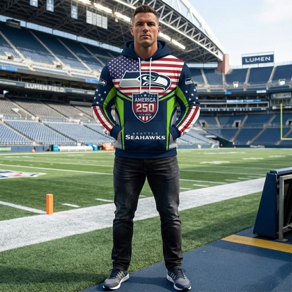Seattle Seahawks America 250 1776-2026 Hoodie - LeagueLockerGear