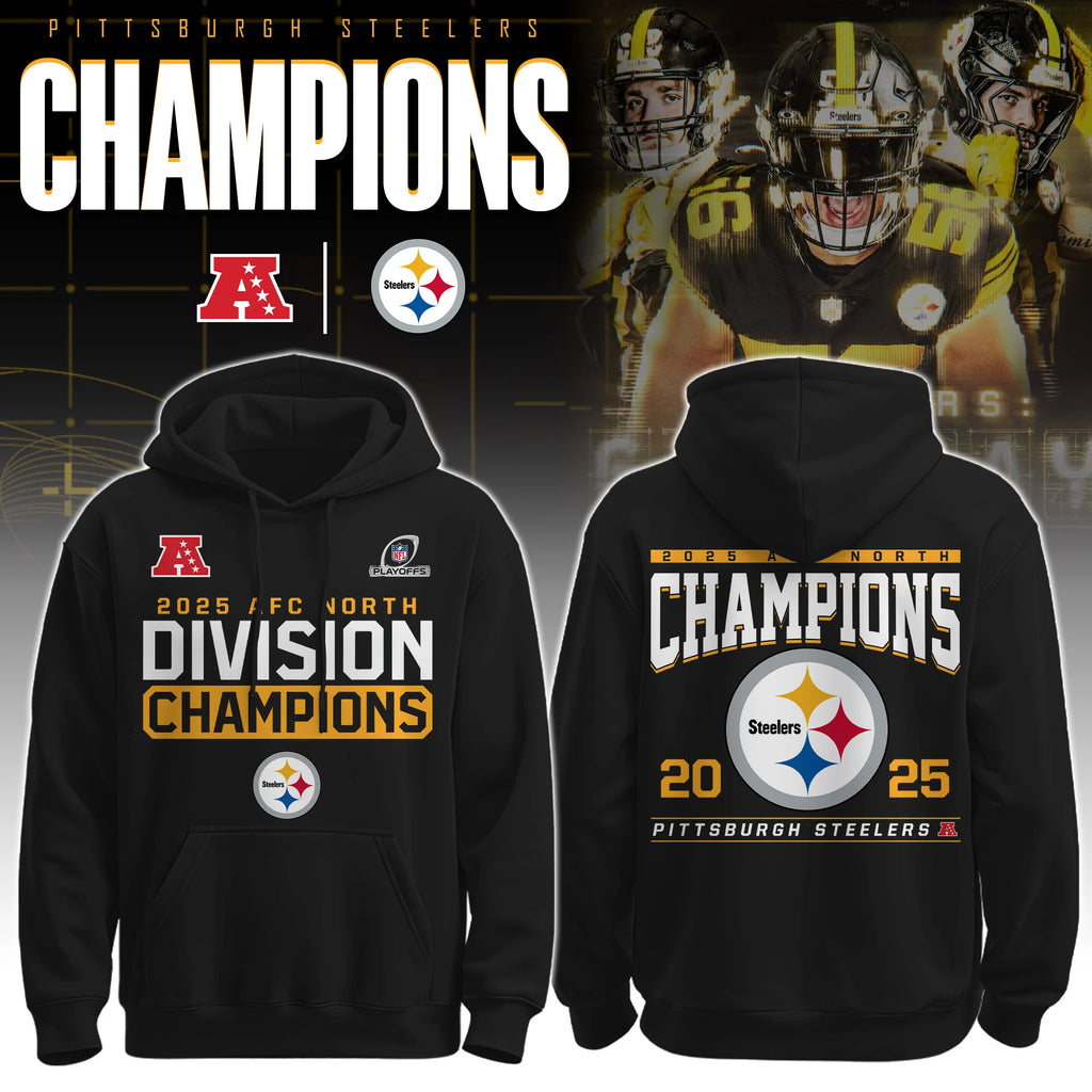 Pittsburgh Steelers 2025 AFC North Division Champions Hoodie - LeagueLockerGear