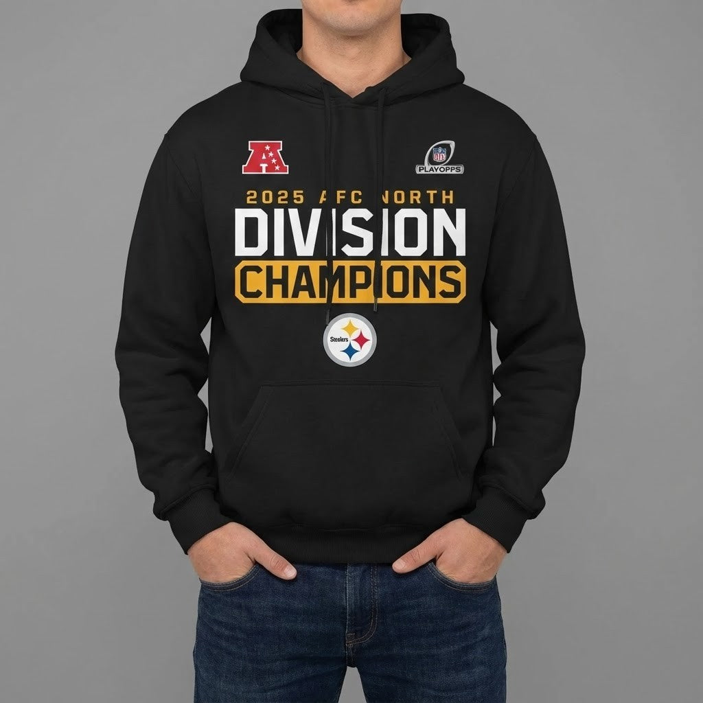 Pittsburgh Steelers 2025 AFC North Division Champions Hoodie - LeagueLockerGear