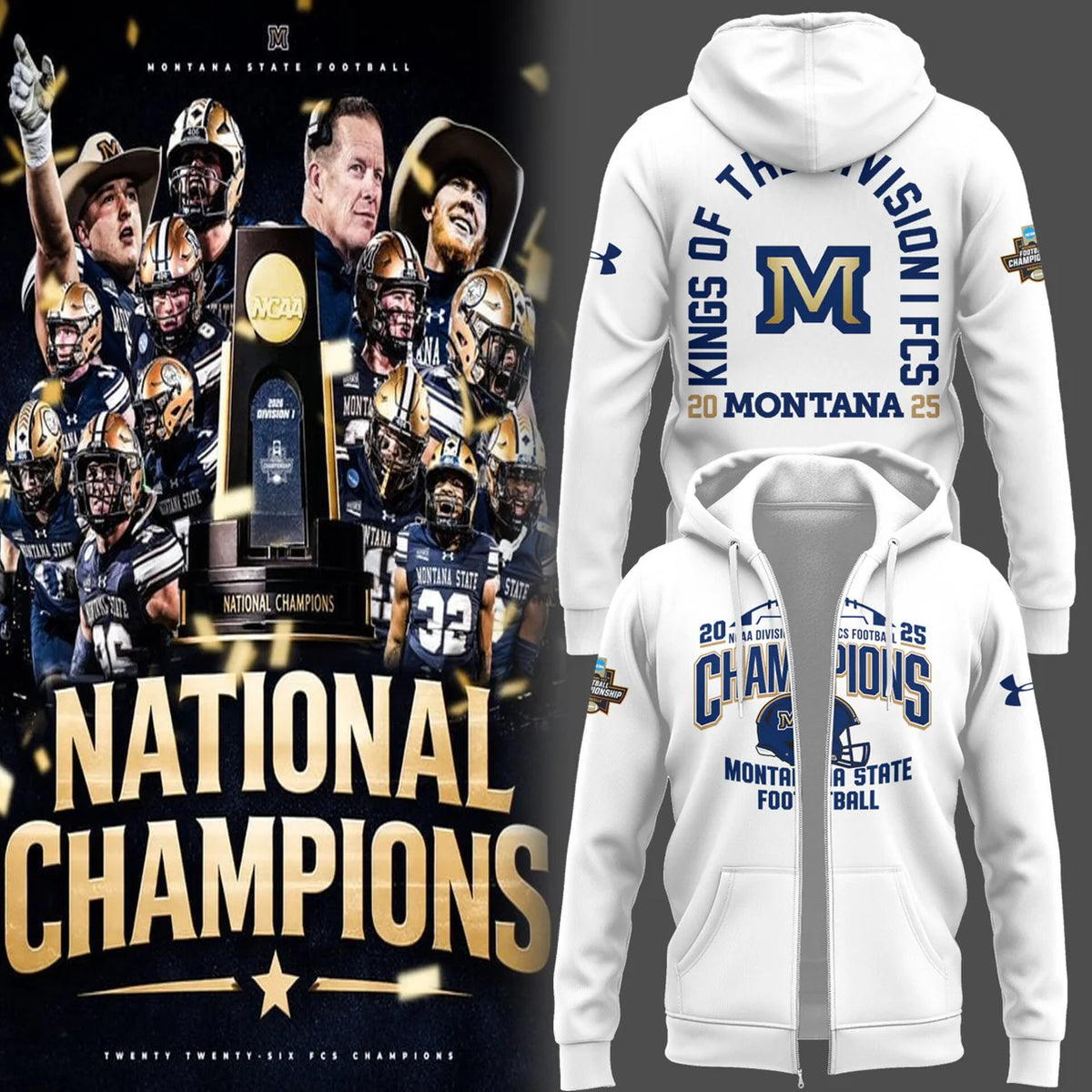 Montana State Bobcats Football 2026 FCS National Champions Hoodie - LeagueLockerGear