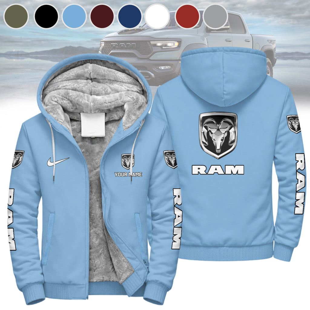 RAM Trucks Personalized Custom Name Fleece Hoodie Jacket - LeagueLockerGear