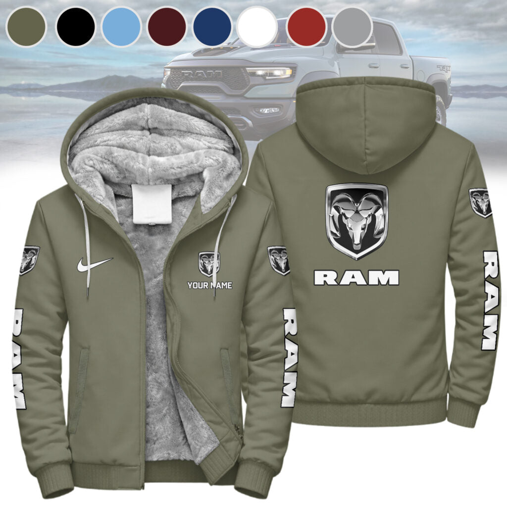 RAM Trucks Personalized Custom Name Fleece Hoodie Jacket - LeagueLockerGear
