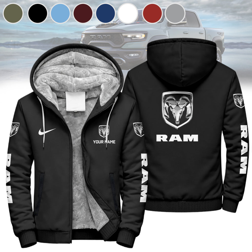 RAM Trucks Personalized Custom Name Fleece Hoodie Jacket - LeagueLockerGear