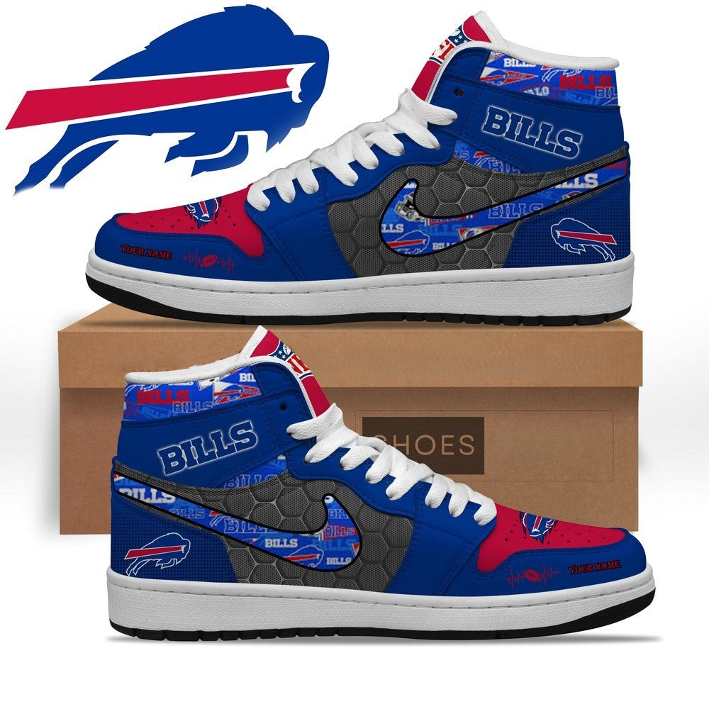 Buffalo Bills Custom Name Air Jordan 1 Sneakers - LeagueLockerGear