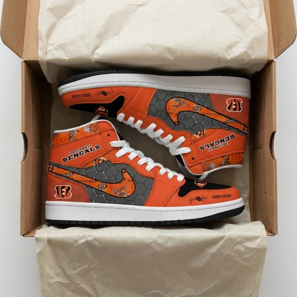 Cincinnati Bengals Personalized Name High Top Shoes - LeagueLockerGear