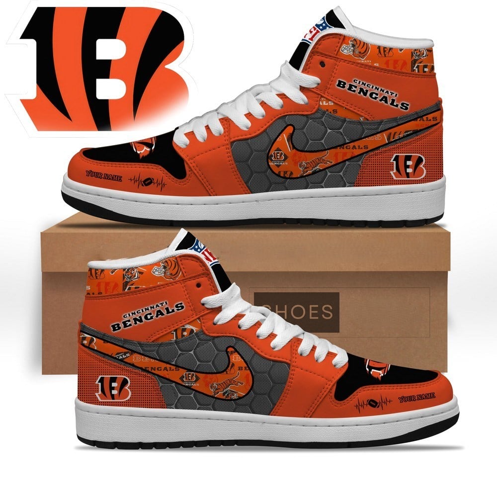 Cincinnati Bengals Personalized Name High Top Shoes - LeagueLockerGear