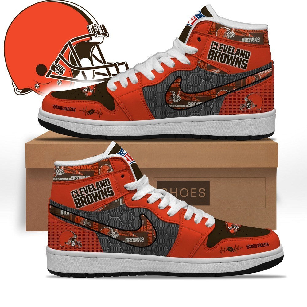 Cleveland Browns Personalized Dawg Pound Jordan 1 High Shoes - LeagueLockerGear