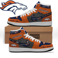Denver Broncos Personalized Name Heartbeat High Top Shoes - LeagueLockerGear