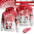 Detroit Red Wings Snoopy Peanuts Charlie Brown Winter Hockey 3D Hoodie - LeagueLockerGear