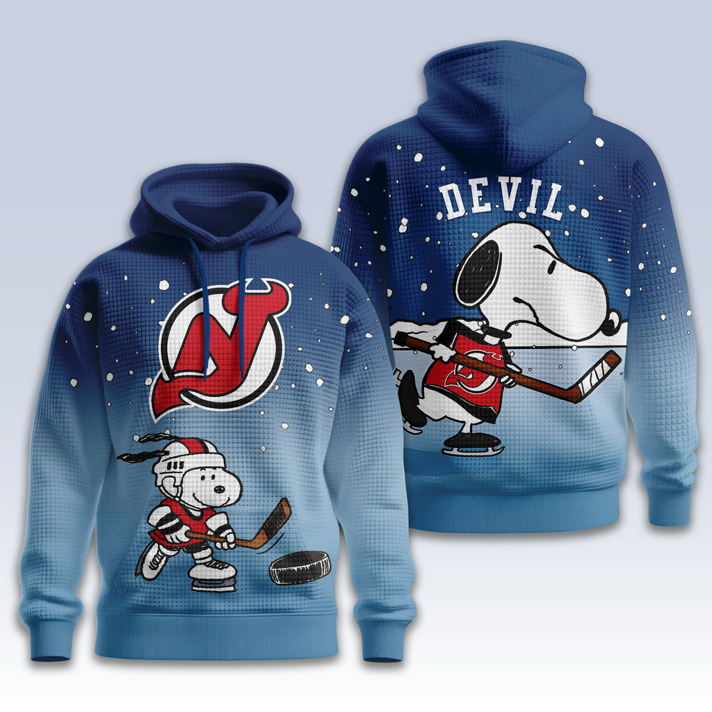 New Jersey Devils Snoopy Hockey Hoodie - LeagueLockerGear