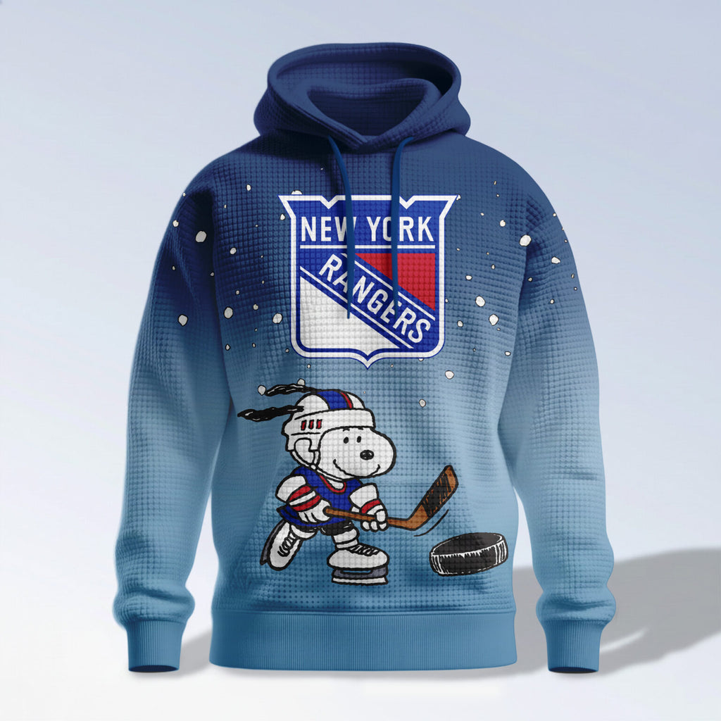 New York Rangers Snoopy Peanuts Hockey Hoodie - LeagueLockerGear