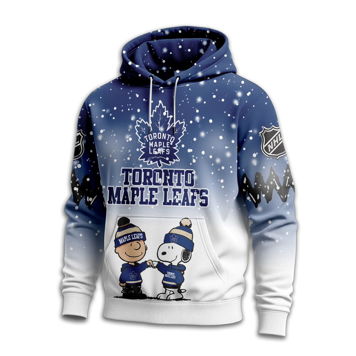 Toronto Maple Leafs Snoopy Charlie Brown Winter Hockey Hoodie - LeagueLockerGear