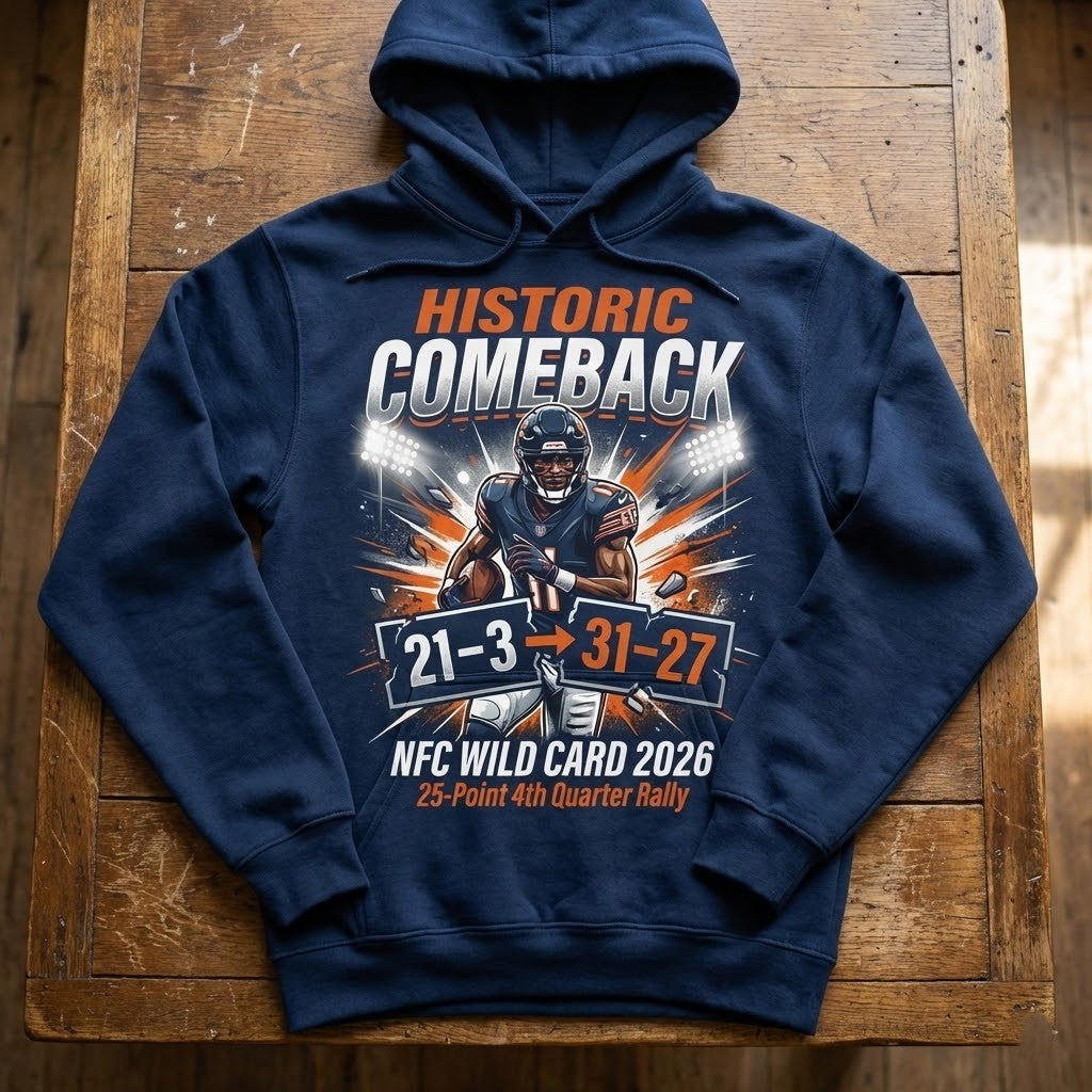 Chicago Bears Historic Comeback NFC Wild Card 2026 Hoodie - LeagueLockerGear