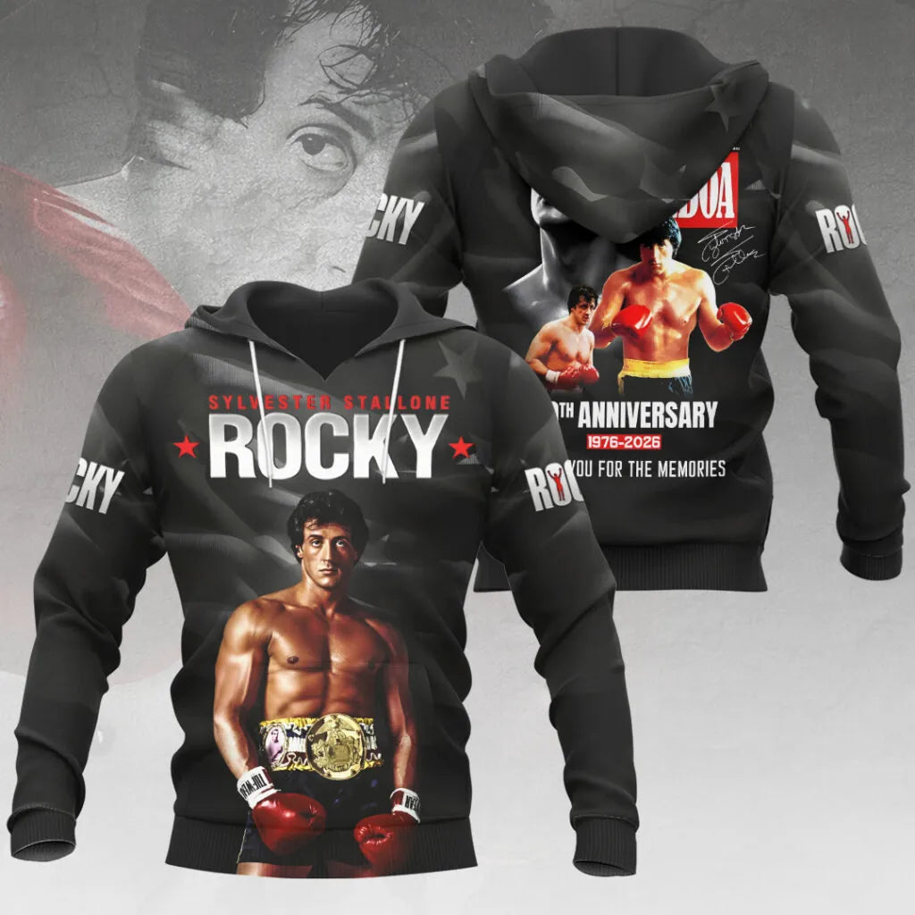 Rocky 50th Anniversary 1976-2026 Thank You For The Memories 3D Hoodie - LeagueLockerGear