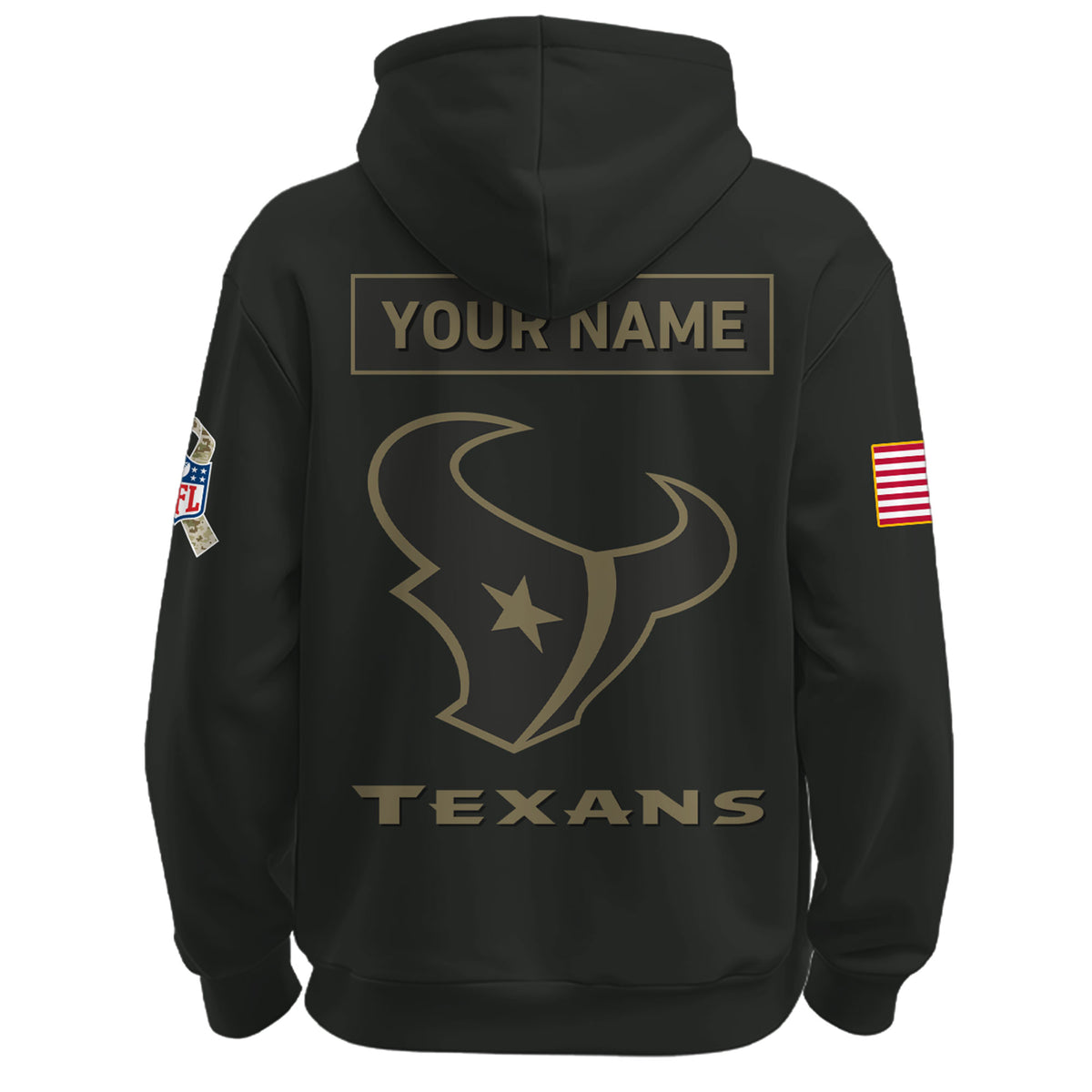 Houston Texans Salute To Service Custom Name Hoodie - LeagueLockerGear
