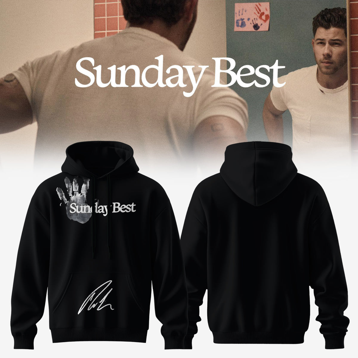 Nick Jonas Sunday Best Handprint Signature Hoodie - LeagueLockerGear